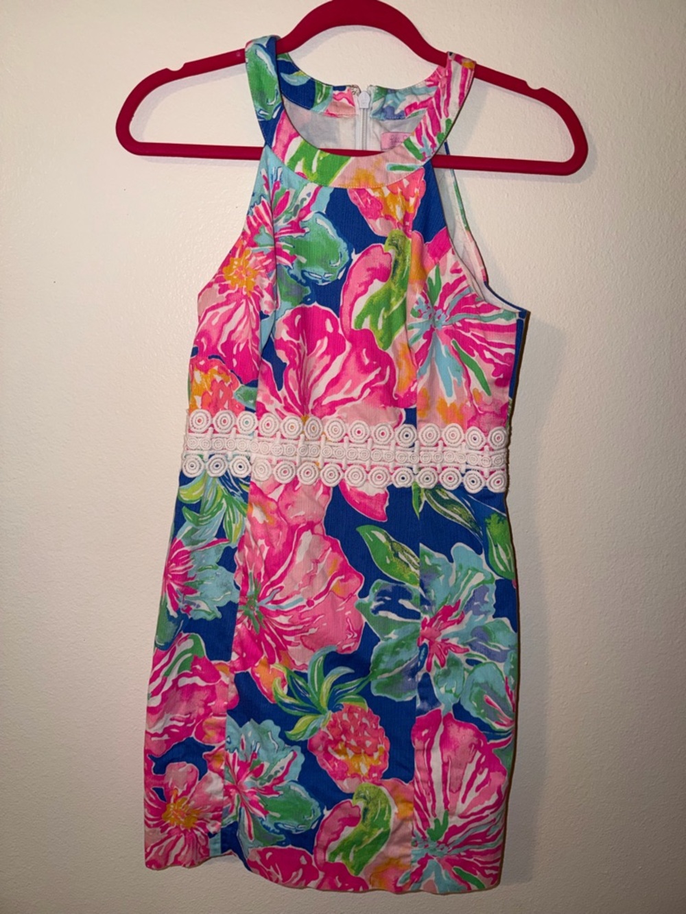 Lilly Pulitzer Floral Halter Dress - Pink & Blue